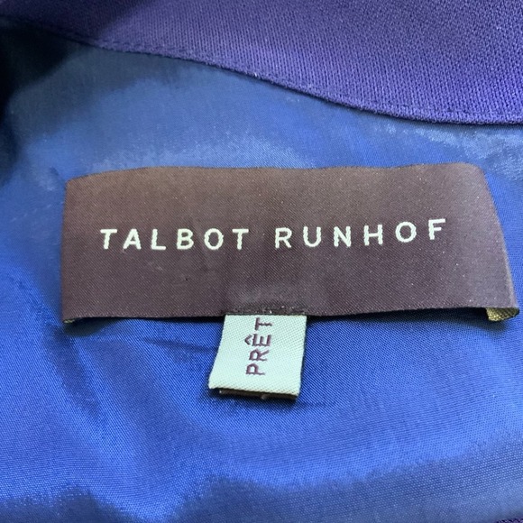 Talbot Runhof Purple Blue Long Asymmetrical Neck Designer Gown sz 14-runs small - Picture 6 of 12